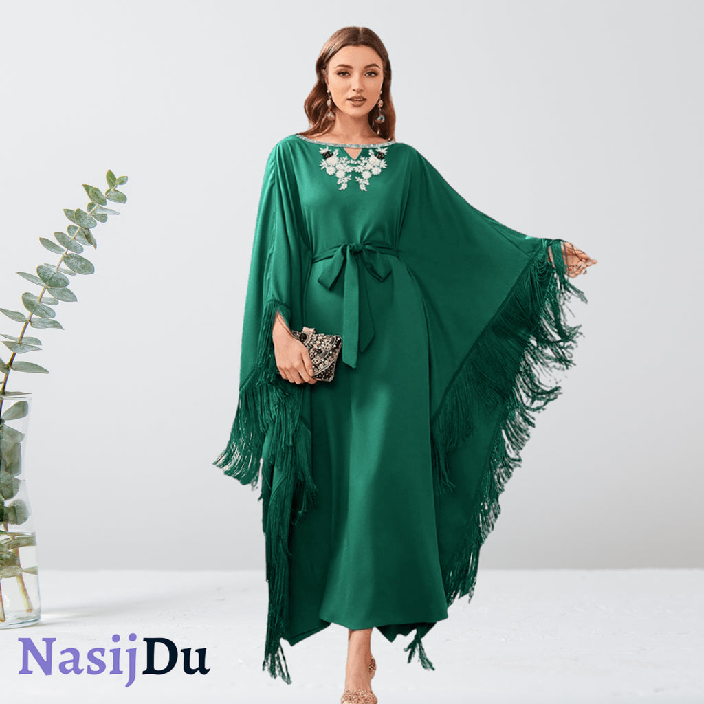 Abaya Florale Émeraude