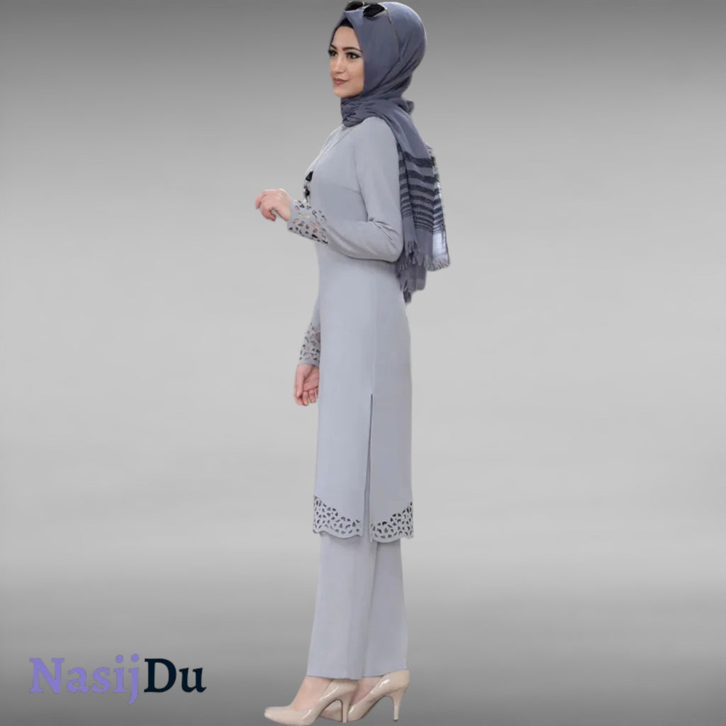 Ensemble Abaya avec Manches Évidées