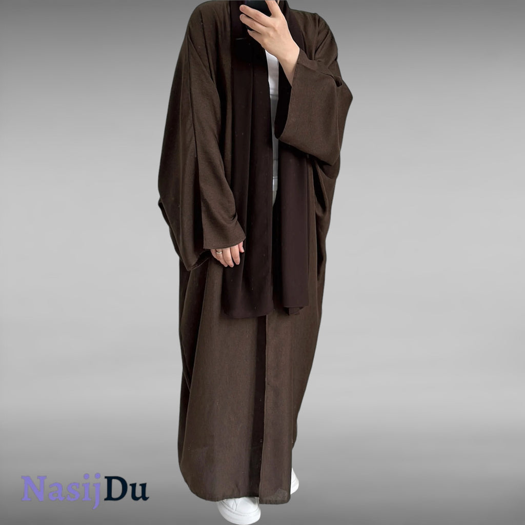 Abaya à Manches Chauve-Souris Ouverte