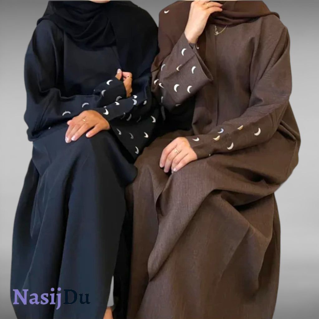 Abaya Brodée de Lune - Meilleure Vente