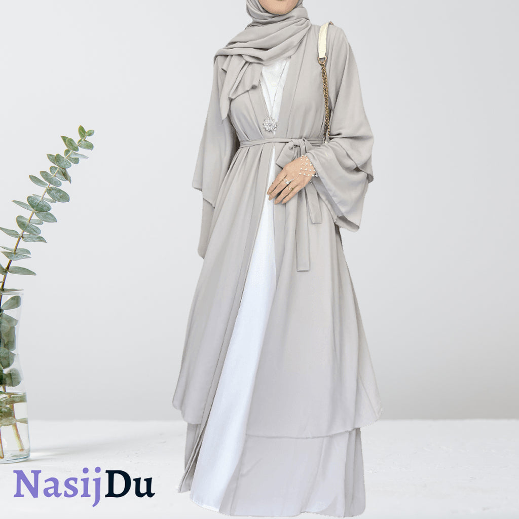 Abaya en Mousseline Enneigée