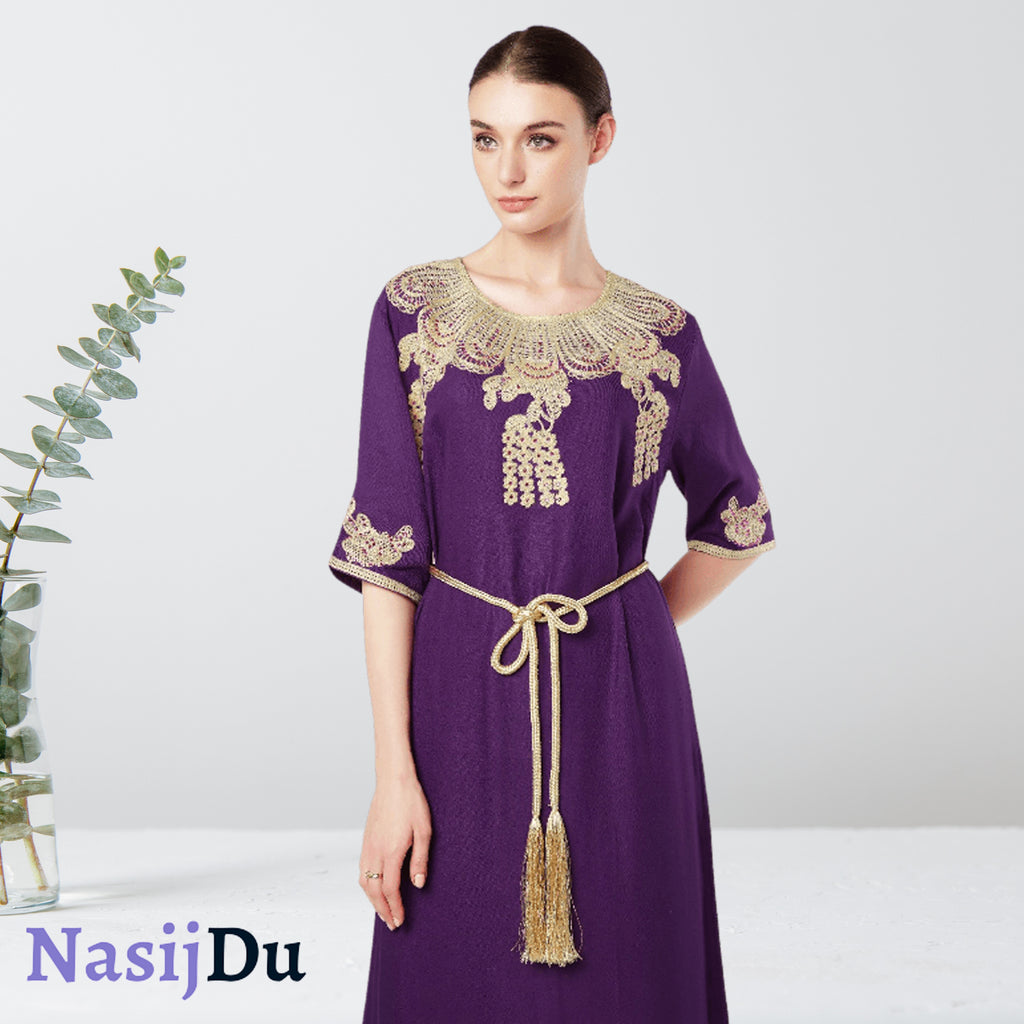 Abaya en Coton Brodé