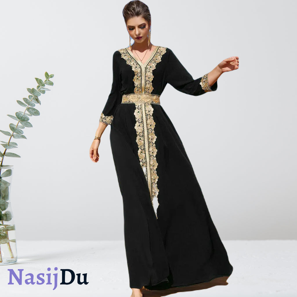 Abaya de Luxe en Dentelle Noire